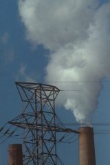 Smoke stacks with powerlines